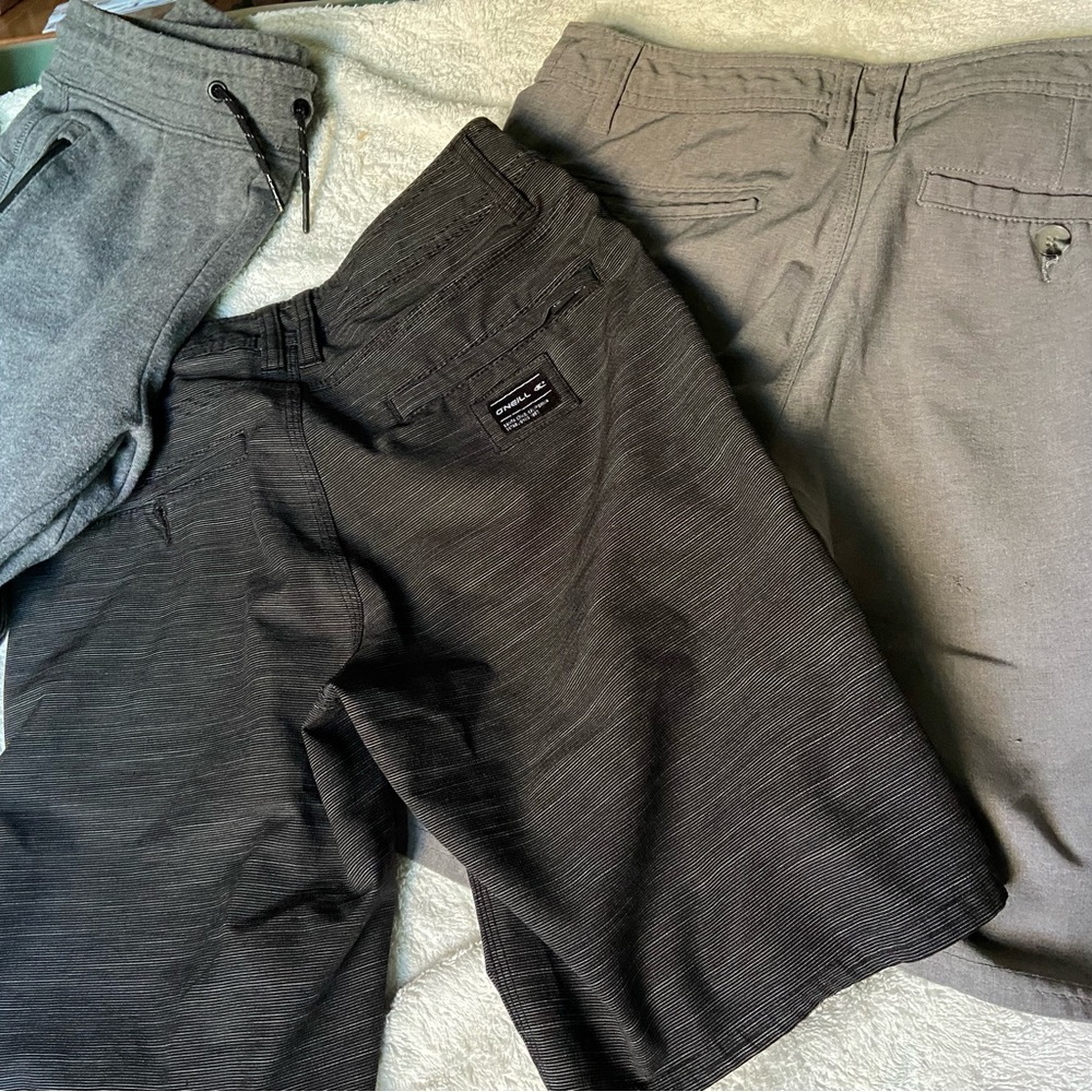 O'Neill boys bundle of 3 items Black Casual Shorts & warm joggers cool evenings